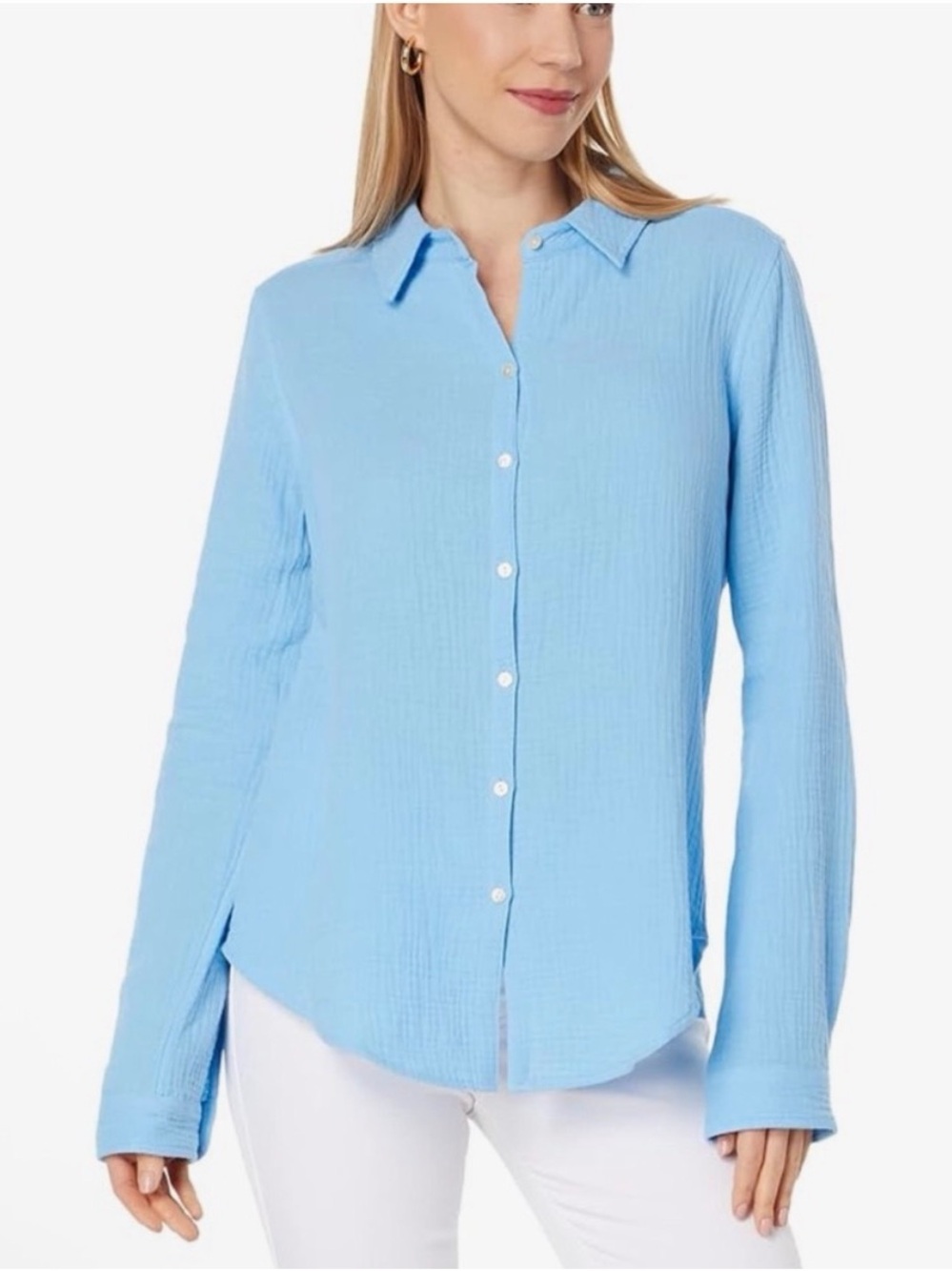 Lilly Pulitzer Cotton Blue Button Down Size Medium